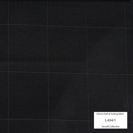 L654/1 Vercelli VII - 95% Wool - Xám caro